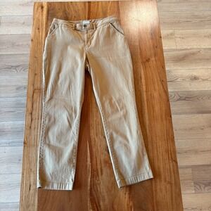 Garnet‎ Hill Women's Mustard Pima Cotton Trousers Size 8
